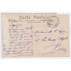 CPA Lot de 4 - oblitérations cercle intérieur pointillé Brazzaville Congo Français  - l'artdesgents.fr