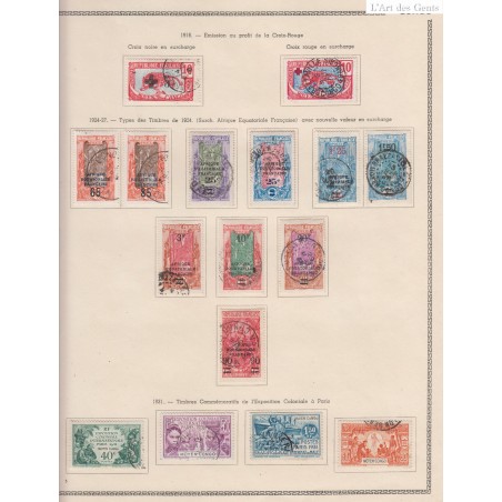 Moyen Congo Colonie Française - 26 timbres avec oblitérations 1916 à 1931, lartdesgents.fr