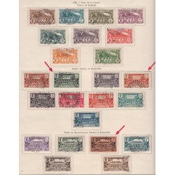 Moyen Congo 24 timbres dont 3 variétés de 1933 - n°113 à n°134 - oblitérés, lartdesgents.fr