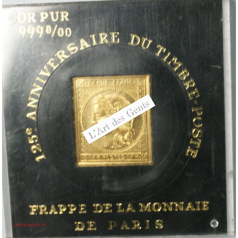 Cérès 125° Anniversaire du Timbre poste en or pur 999/00 24k, lartdesgents.fr