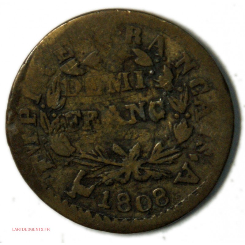 Faux demi franc 1808 A d'époque, lartdesgents.fr