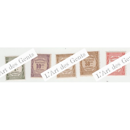 timbres Taxe n°43 à 48 sauf n° 47 neufs** 1908-1925 cote 175 euros ,lartdesgents