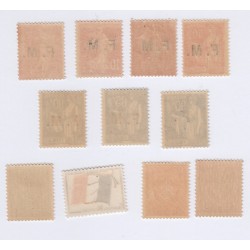 Timbres Franchise Militaire n°4 à n°13 dont le 6a neufs** 1906-1964 - cote 232 euros, lartdesgents