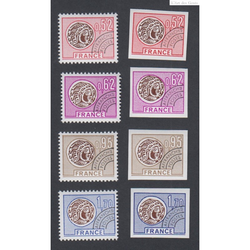 Timbres Préoblitérés n°139-141-143 et 145 dentelés et non dentelés - Neufs**  cote 42 euros, lartdesgents