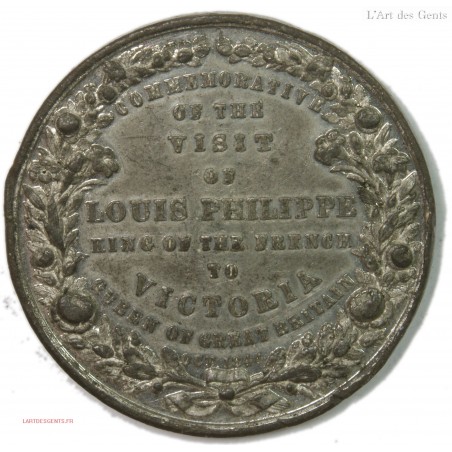 Médaille Louis Philippe 1833 - Visite De La Flotte à Cherbourg - Bronze 31,6g 40mm - Qualité UNC