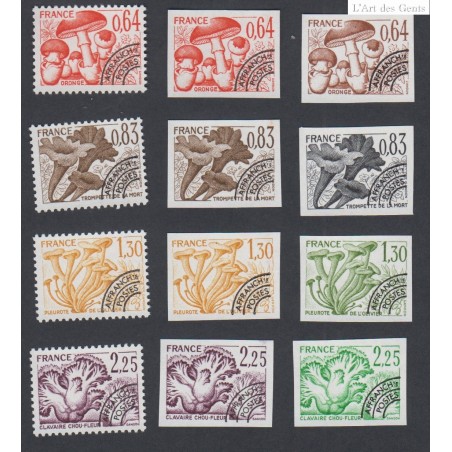 Timbres Préoblitérés n°158 à n°161 dentelés - non dentelés - essais de couleurs- Neufs**  cote 124 euros, lartdesgents