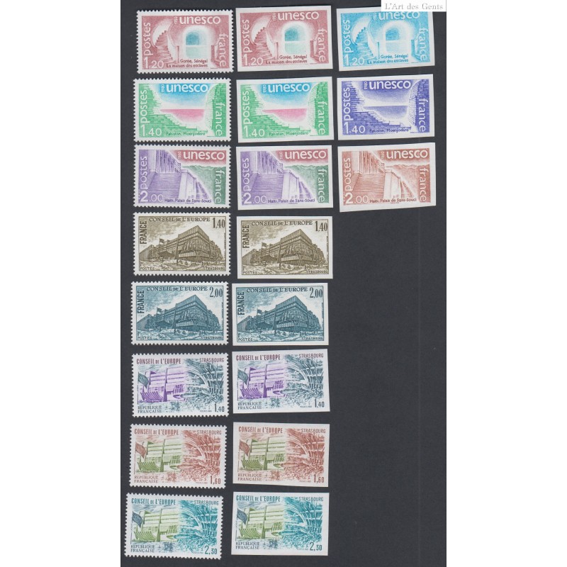 Timbres de Service n°60 à n°67 dentelés, non dentelés, essais - Neufs**  cote 400 euros, lartdesgents