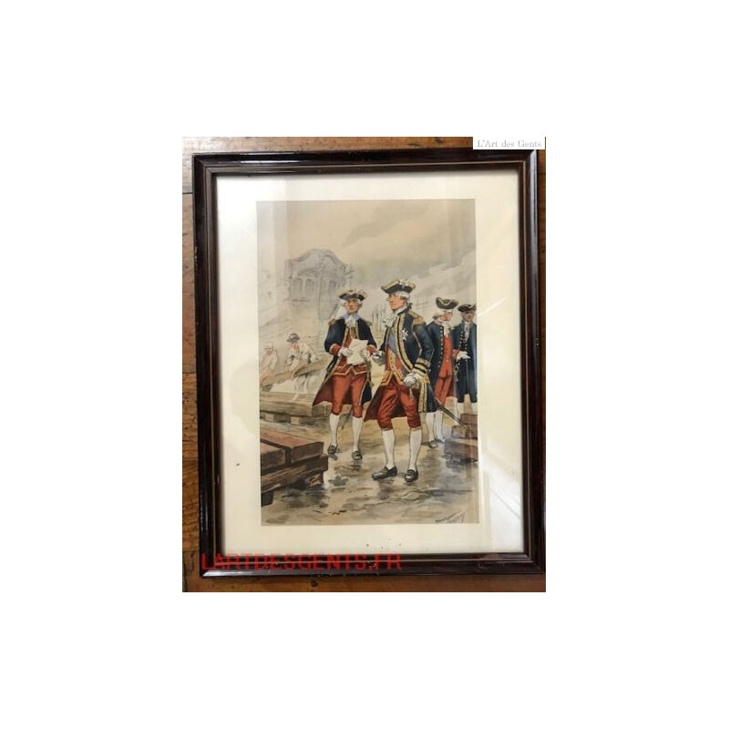 Aquarelle Originale Maurice TOUSSAINT - Militaires, lartdesgents.fr