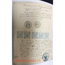 Timbres de dimension - sur document série neuve N° 1 à 5 1863, lartdesgents.fr