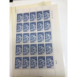 4 Planches complètes de 25 timbres Algérie CCSMPG, coins datés 12-43