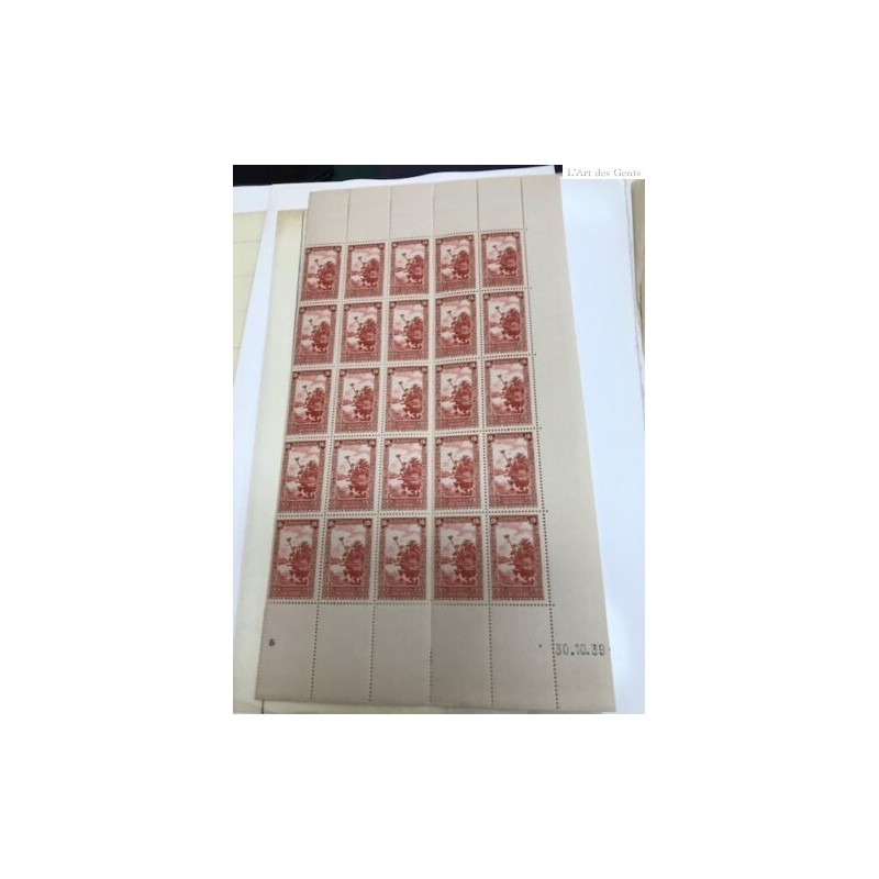 1/2 Planche de 30 - Algérie Neuf 1939, 10c - WW2 coin daté 30-10-39