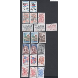 Timbres France 1980 n°2080 à 2086 non dentelés, dentelés et essais - Neufs**  cote 195 euros, lartdesgents