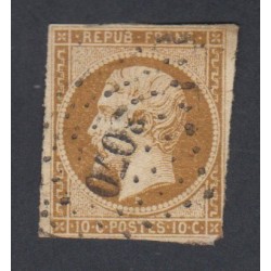 Timbre France n°9 Louis Napoléon 1852 Oblitéré cote 850 Euros lartdesgents