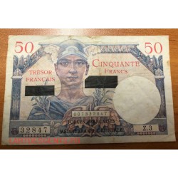 Billets du Trésor Suez 50 francs 1956, 50 francs 1947, 100 francs 1947 TB