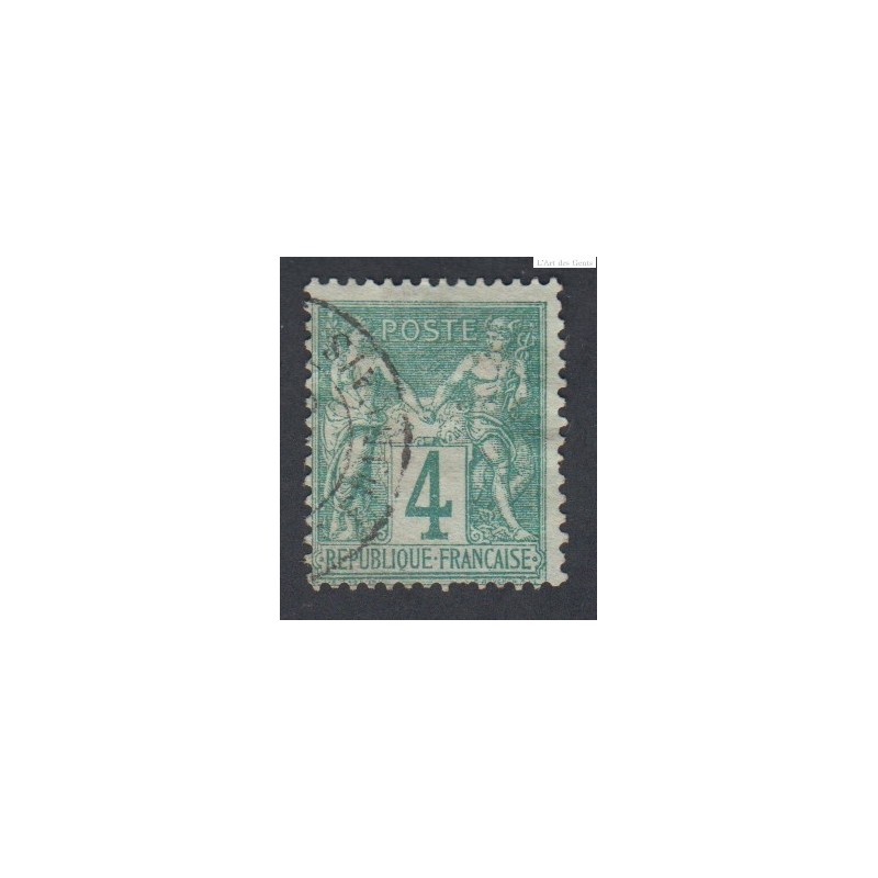 Timbre France n°63 Type sage 1876 oblitéré cote 100 Euros lartdesgents