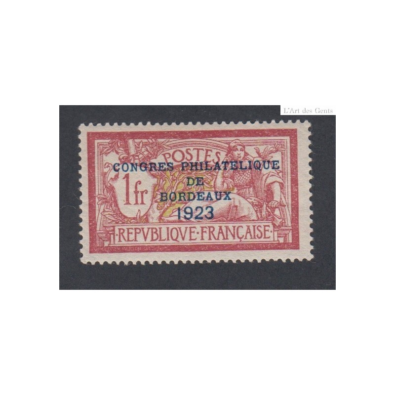 Timbres France n°182 congrès de bordeaux - 1923 Neuf** signé cote 900 Euros lartdesgents