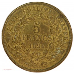 CERES en Laiton, 5 Francs 1894 Superbe, lartdesgents.fr
