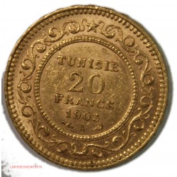 Tunisie 20 Francs or 1903 A Paris, lartdesgents.fr