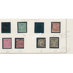 Timbres Cérès et type Sage n°14 à n°29 sauf 16, 24 et 26- Oblitérés - cote 2306 Euros - lartdesgents