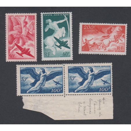 Timbres Poste Aérienne -  n°16 à n°19 avec 1 variété - 1946-47 - Neufs** - Cote 43 Euros- lartdesgents
