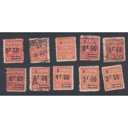 Timbres colis postaux - n°55 à n°64  - Neufs charnières ou oblitérés  - Cote 88 Euros- lartdesgents