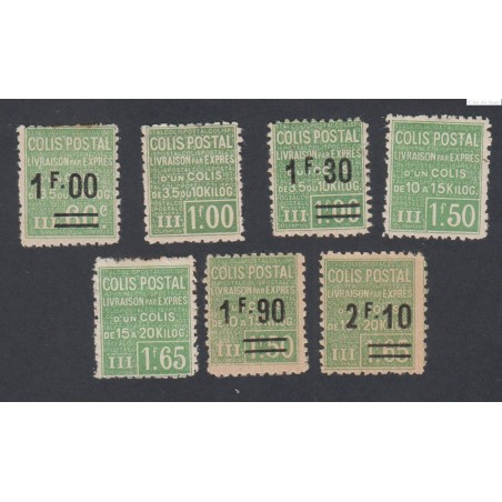 Timbres colis postaux - n°65 à n°71  - Neufs* charnières   - Cote 233 Euros- lartdesgents