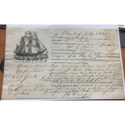 illustré "TB voilier l'Iris" daté 1841 d'Oran transport Bordelaises vers Sète