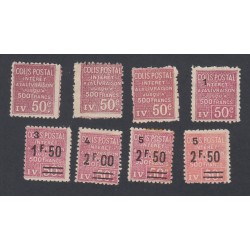 Timbres colis postaux - n°72 à n°76 - Neufs* charnières ou ss gomme  - Cote 60 Euros- lartdesgents