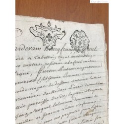 Timbres papier: Documents avec Cachets Généralité de Soissons 1738-1745 N° 180,181,187,191.