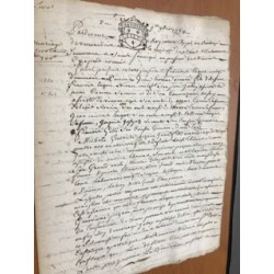 Timbres papier: Documents avec Cachets Généralité de Soissons 1751-1754 N°201, 202