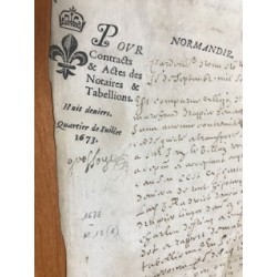 Normandie Cachets Généralité 1673 N° 13 Rare