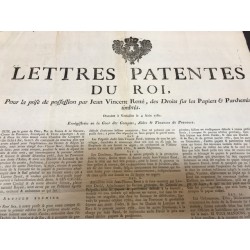 Affiche "Lettres patentes du roi" 1780 Prisse de possession Papiers parchemins timbrés