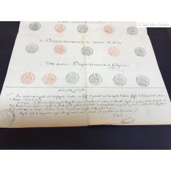 Document de Greffe, pour Tarascon 1850, 22 cachets fiscaux, lartdesgents.fr