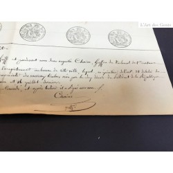 Document de Greffe, pour Tarascon 1850, 22 cachets fiscaux, lartdesgents.fr