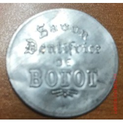Rare timbre monnaie 5 centimes sur fond jaune- Savon dentifrice De Botot