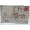 1856 LETTER Gateshead (GB) TO MARSEILLE (FR) 4d four pence CANCELLED 309 and RED