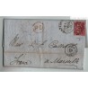 1856 LETTER Gateshead (GB) TO MARSEILLE (FR) 4d four CANCELLED 309 and RED