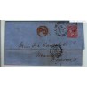 1856 LETTER NEWCASTLE (GB) TO MARSEILLE (FR) 4d four pence CANCELLED 545 and RED