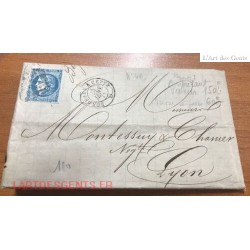 1871 lettre 20c N° 46A report I cachet Ambulant Superbe