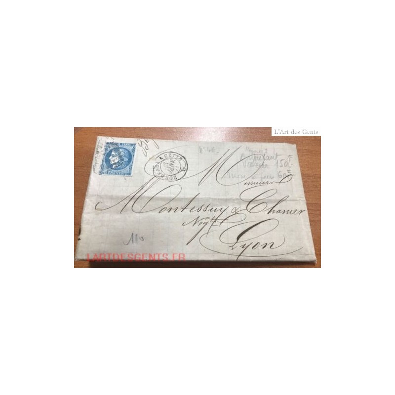 1871 lettre 20c N° 46A report I cachet Ambulant Superbe