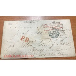 1862 Russie vers FRANCE (Troyes) Cachet Aus Russland Franco Rouge Taxe 35
