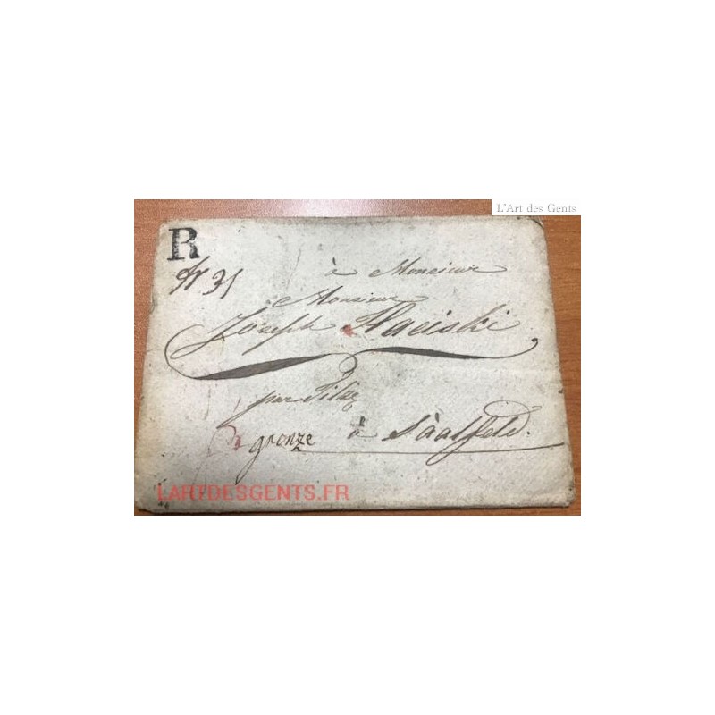 1831 Recommandé Russie vers Allemagne (saalfed) Cachet TILSIT Lituanie