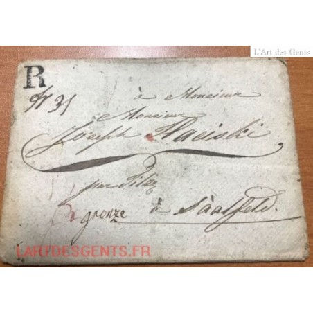 1831 Recommandé Russie vers Allemagne (saalfed) Cachet TILSIT Lituanie