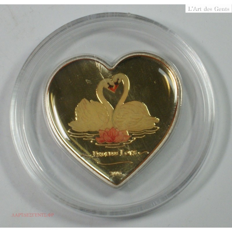 LIBERIA 10$ 2006  Part of the collection "Silver Hearts" ENDLESS LOVE