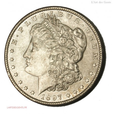USA - 1897 Morgan Dollar argent, lartdesgents.fr