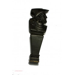 Ancien sceau à cacheter en marbre noir - Personnage Grec inscription AIACE