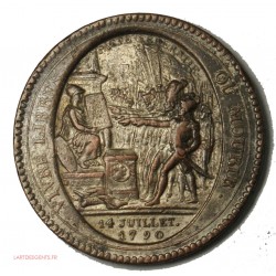 Rare monneron de 5 sols en Bronze Argenté 1792, an IV, variante "sans le T"