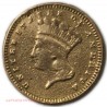 USA - 1$ gold Indian Princess head, large head type 3 voir photos, LARTDESGENTS.FR