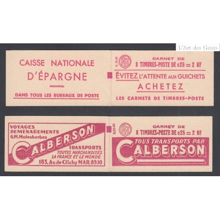Carnets n°1234-C1 Série 01-60 et 02-60 - Type Marianne nef -  Neufs** cote 180 Euros