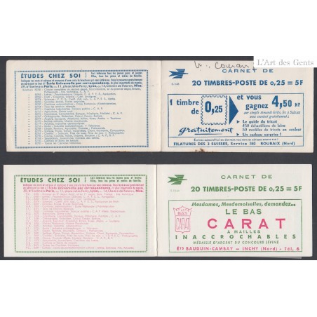 lot 2 Carnets n°1263-C3 Série 01-63 et 18-64 - Type Marianne Decaris -  Neufs** cot